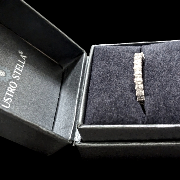 Sterling Silver Baguette CZ Eternity Ring Size 8 - Picture 5 of 5